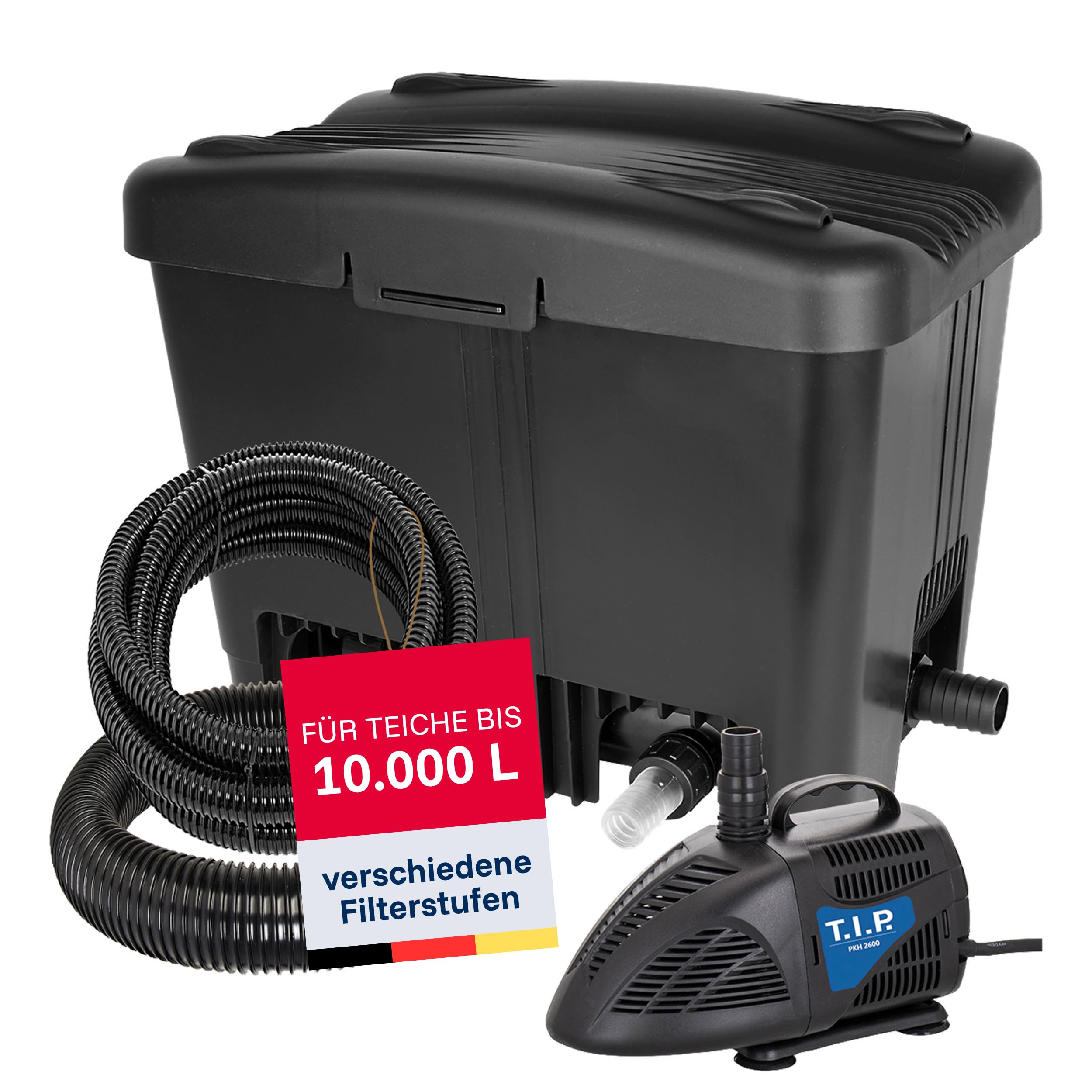 T.I.P. Teichfilter WDF 10000 UV 11 Teichaußenfilter-Set 10.000 l UV-C 11 W Wet-and-Dry