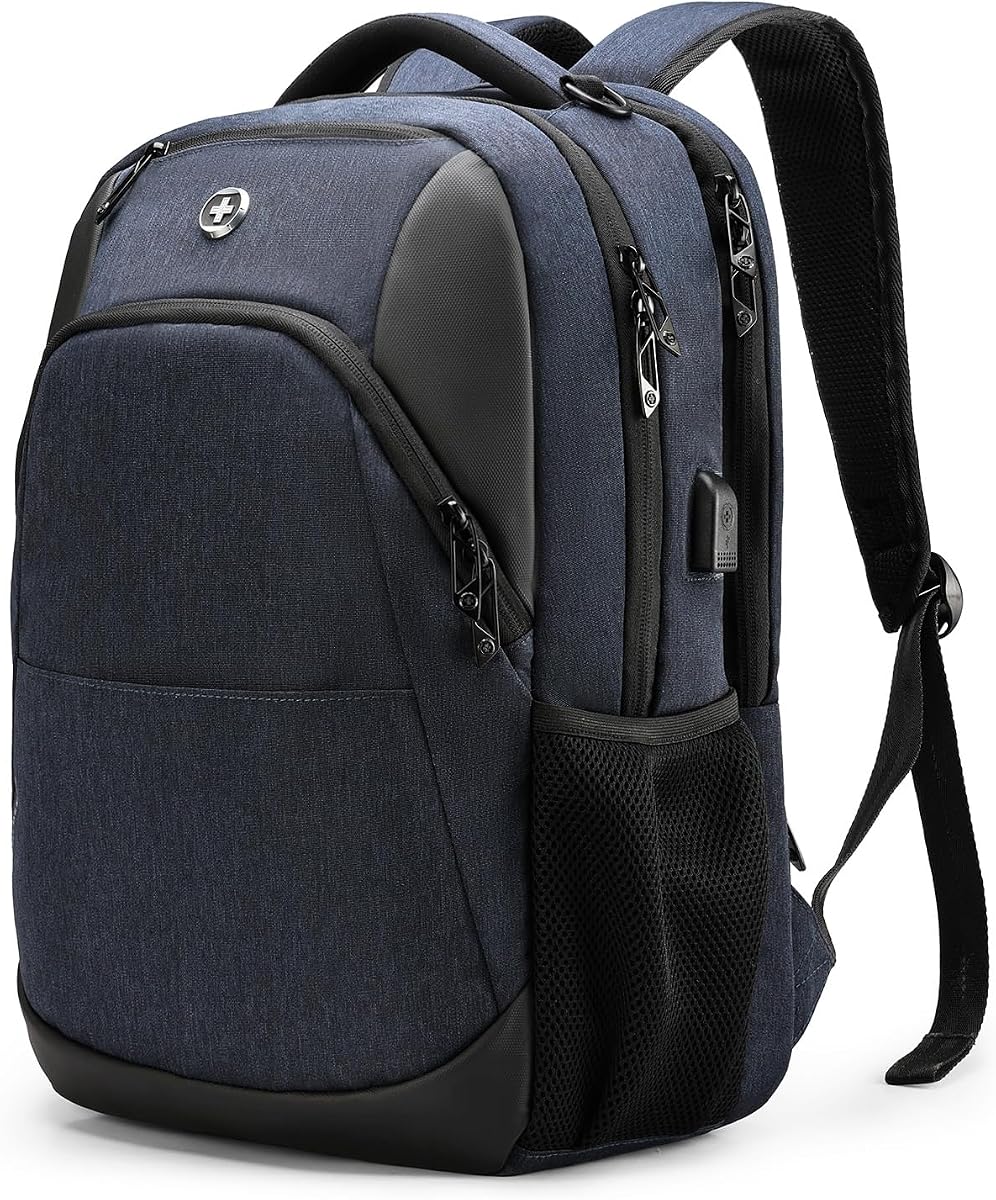 Design Large Business Laptop Backpack with Smart USB Charging Port Travel Backpack Fits 15.6 inches laptops