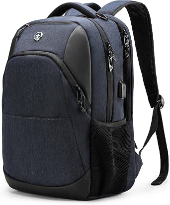 Swissdigital Design Large Business Laptop Backpack with USB Charging Port and RFID Protection