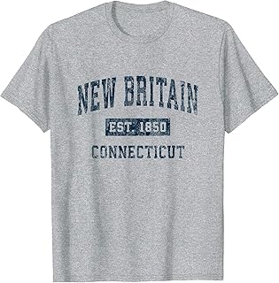 New Britain Connecticut CT Vintage Sports Design Navy Print T-Shirt