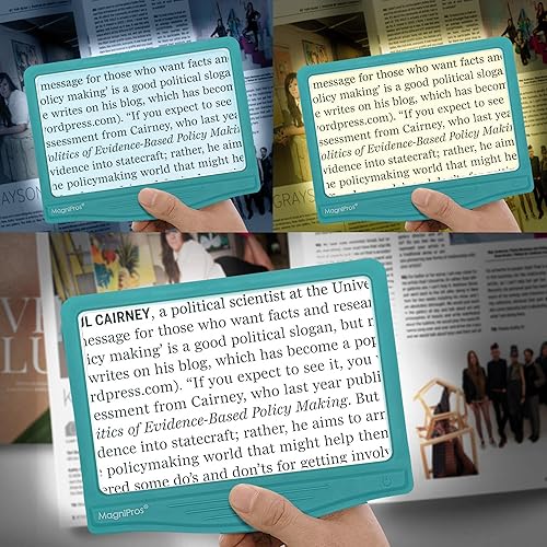 Miniatura 6 de MAGNIPROS - Lupa de página LED grande para lectura con 3 modos de iluminación de color y lente antirreflejos para reducir la tensión ocular,