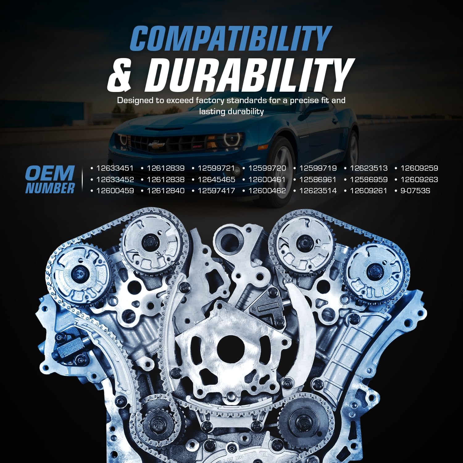 3.6 Timing Chain Kit Compatible with 2.8L 3.0L 3.6L Chevy Equinox Malibu Traverse GMC Acadia Cadillac CTS SRX Buick Enclave w/VVT Sprockets - Image 3