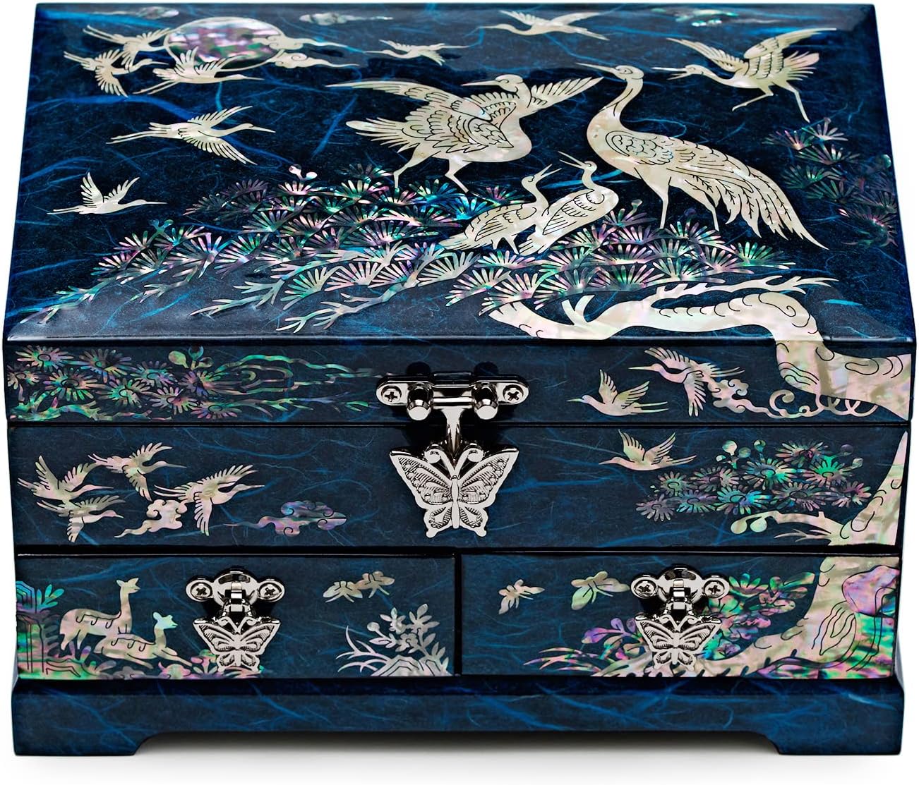 MADDesign Mother of Pearl RA-074 Jewelry Box, Blue