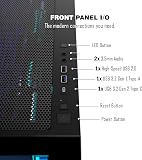 KEDIERS PC Case Pre-Installed 7 x 120 mm PWM ARGB Fan, ATX Mid Tower PC Case, Computer Case with Panoramic View, Tempered Glass Front Panel, Black, P4 ARGB - 2