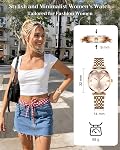CIVO Femmes Montre en acier inoxydable étanche Montre de poignet en quartz analogique Mode Elégant Designer Deux mains uniques avec cadran à l'échelle du temps diamant