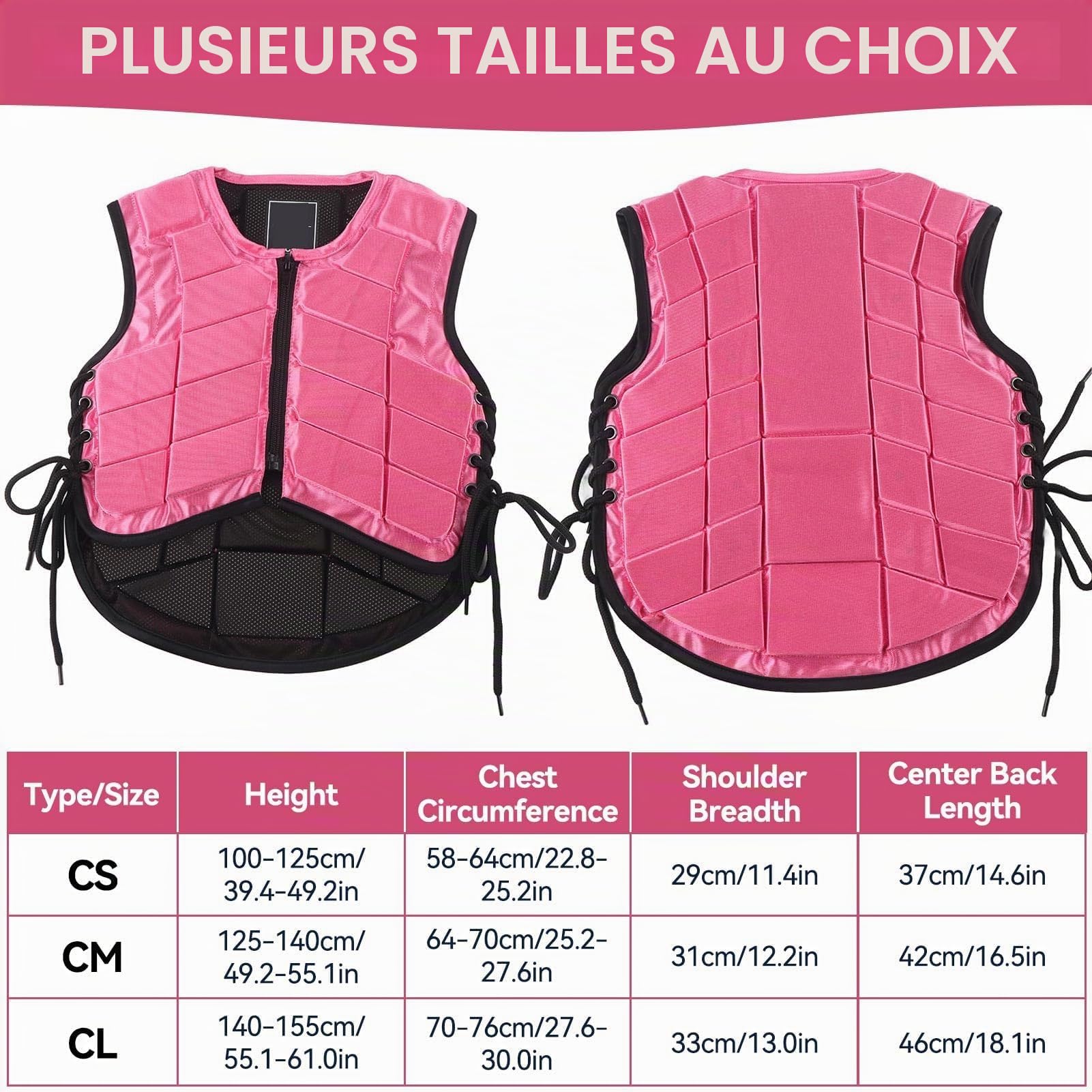 Gilet d'équitation pour enfant, unisexe, équipement de protection d'équitation rembourré, gilet de sécurité pour l'entraînement d'équitation pour garçons et filles