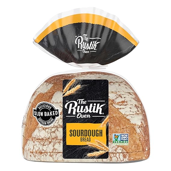 The Rustik Oven Sourdough Bread, Bread Free From Artificial Colors and Flavors, 16 Oz Loaf