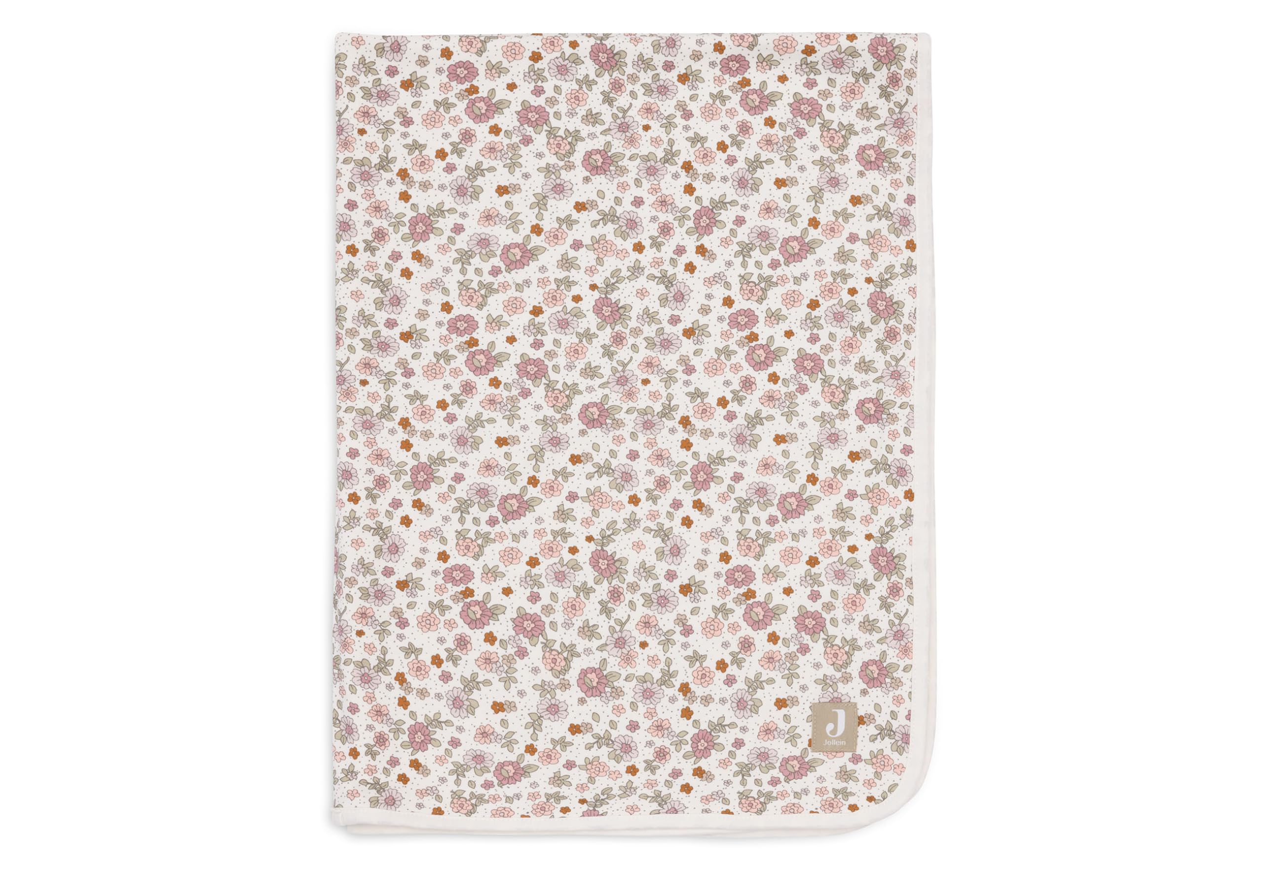 Jollein Babydecke Retro Flowers - 75x100cm - 100% Baumwolle - Für Babywiege - Musselindecke - 0.5 TOG - OEKO-TEX Zertifiziert
