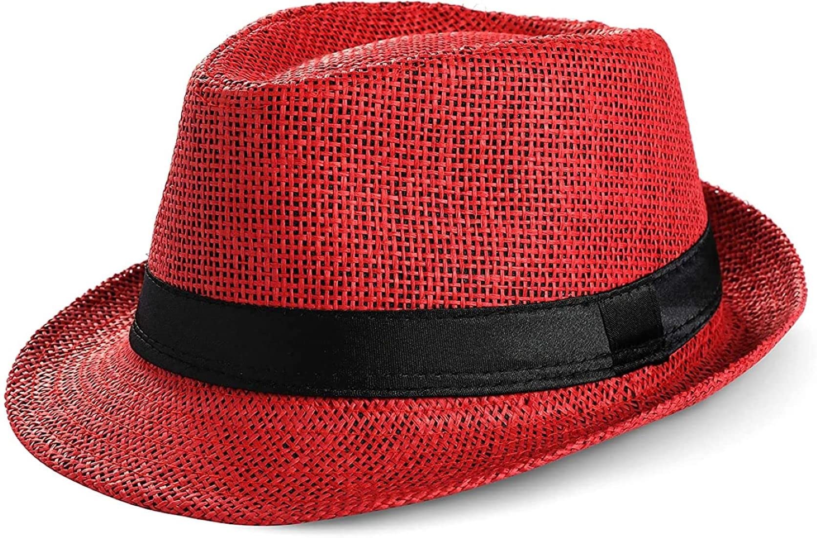 INFISPACEMen's Jute Classic Fedora Summer Hat