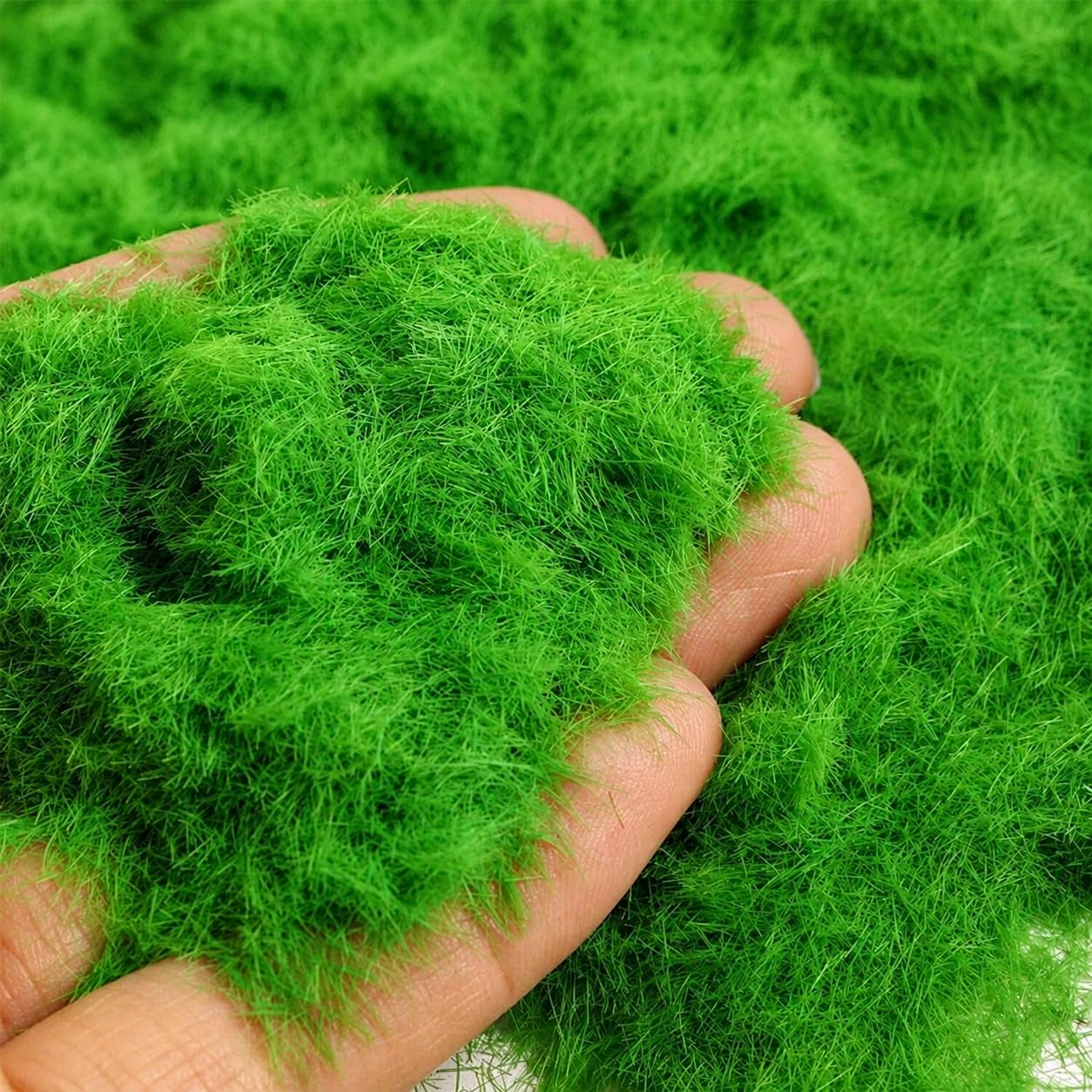 artificial simulated miniatures decoration – 100g faux green moss & grass powder for diy fairy garden, mini landscape, craft & indoor potted décor