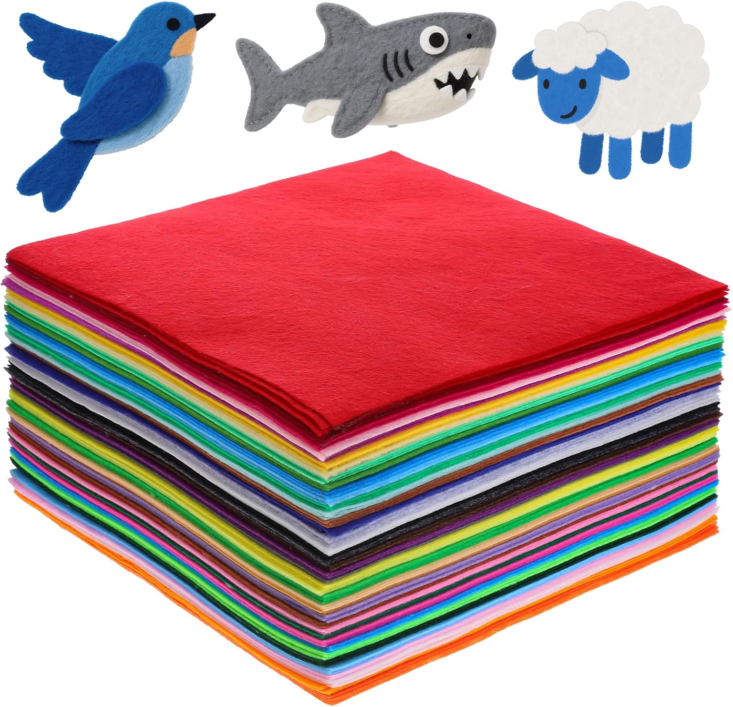 Bruislard 120pcs 12x12 Inch Assorted Felt Sheets for Crafts - 40 Vibrant Colors, Durable Acrylic Fabric for DIY Sewing Patchwork