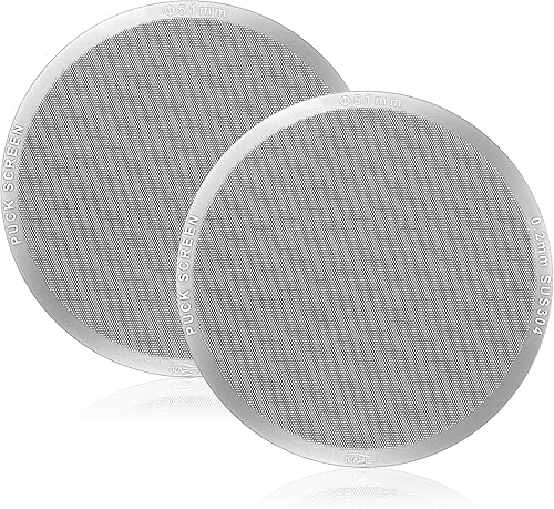 IKAPE 51mm 2pc Espresso Puck Screen, 0.2mm Thickness, Reusable Metal Ultra-thin 