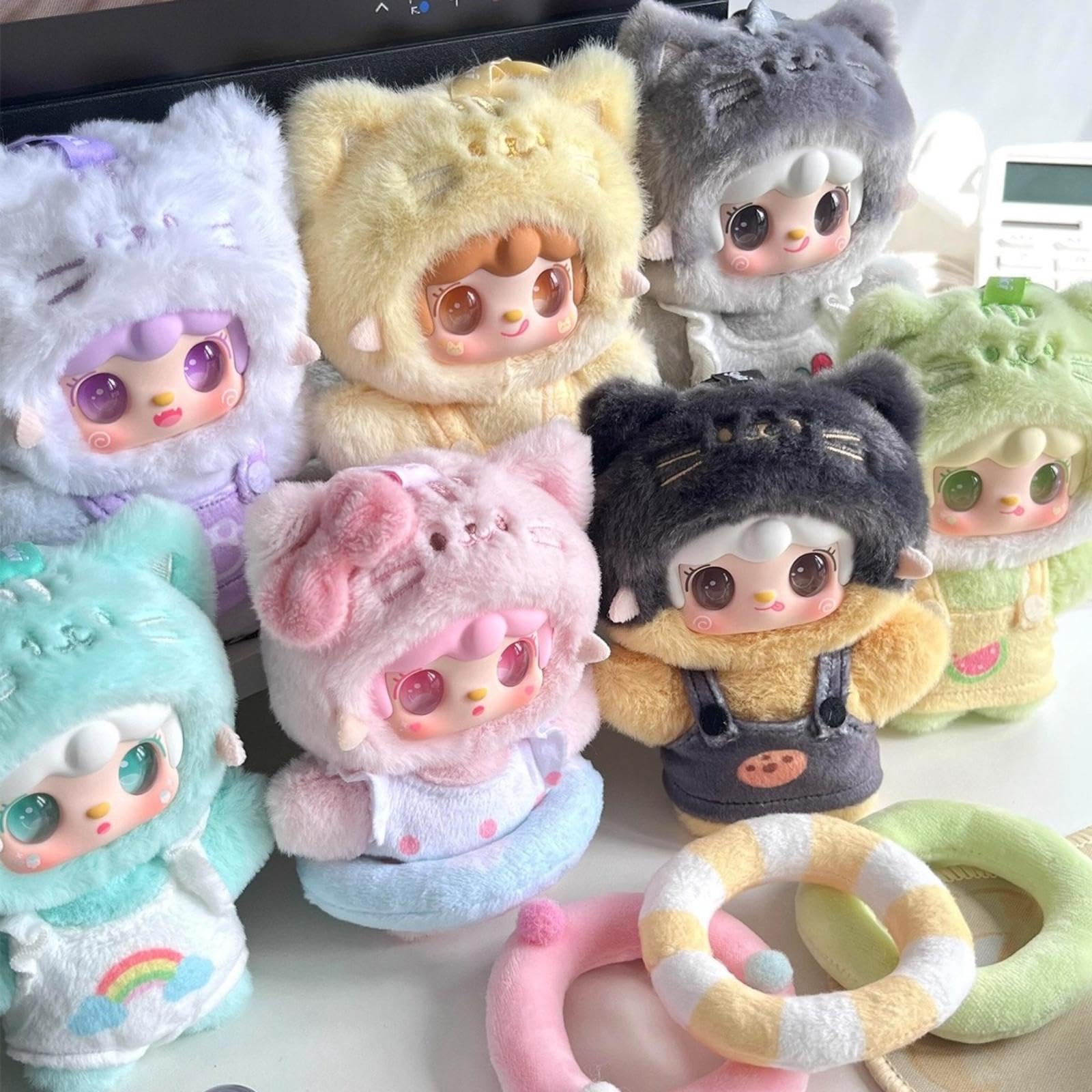 New Yooki Kitten Summer Party Series Plush Doll Blind Box 1 PCS - Cute Vinyl Face Random Design Action Figures, Collectible Mystery Stuffed Toys Bag Charm Birthday for Girls