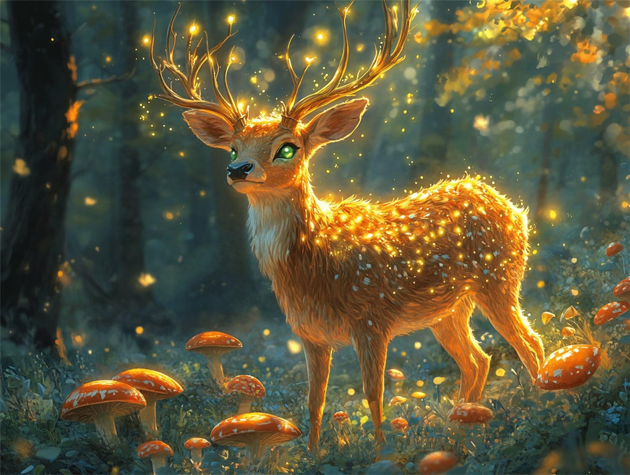 Puzzle 5000 Pièces Adultes Le cerf Puzzles Classiques Les Champignons n-413