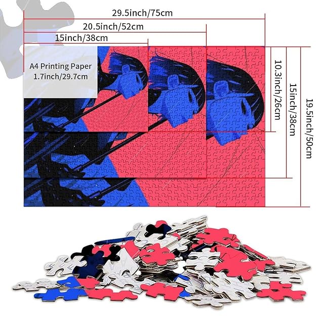 Foto 3 de 5 de Rompecabezas de 1000 Piezas de Chica Anime Azul y roja para Juegos educativos Juguetes adictivos…