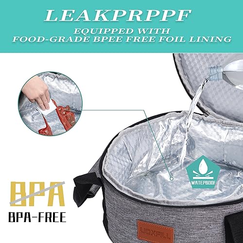 Miniatura 5 de Calentador de alimentos redondo eléctrico para cazuela, bolsa grande con calefacción para el auto, camión, 12 V24 V110 V, termo para alimentos