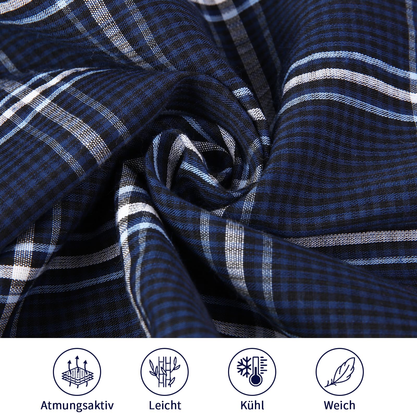 Short de Pyjama pour Homme, Pantalon de Pyjama à Carreaux Avec Poches Latérales et Taille élastique, Pack de 3