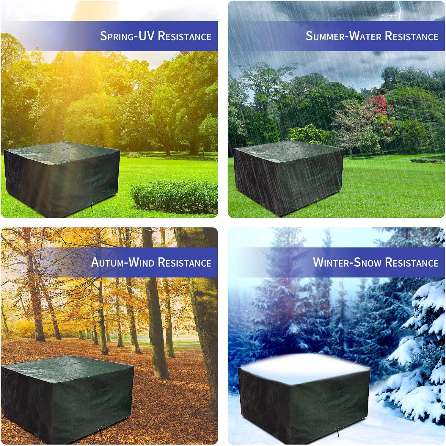 RICHIE Cube Garden Furniture Covers Waterproof, 135x135x71cm Outdoor Patio Rattan Cube Set Cover, Garden Square Table Cover, Windproof, Anti-UV for Chair and Table Rattan Sofa Furniture Cover 5 818oBiAX8VL. AC SL1500