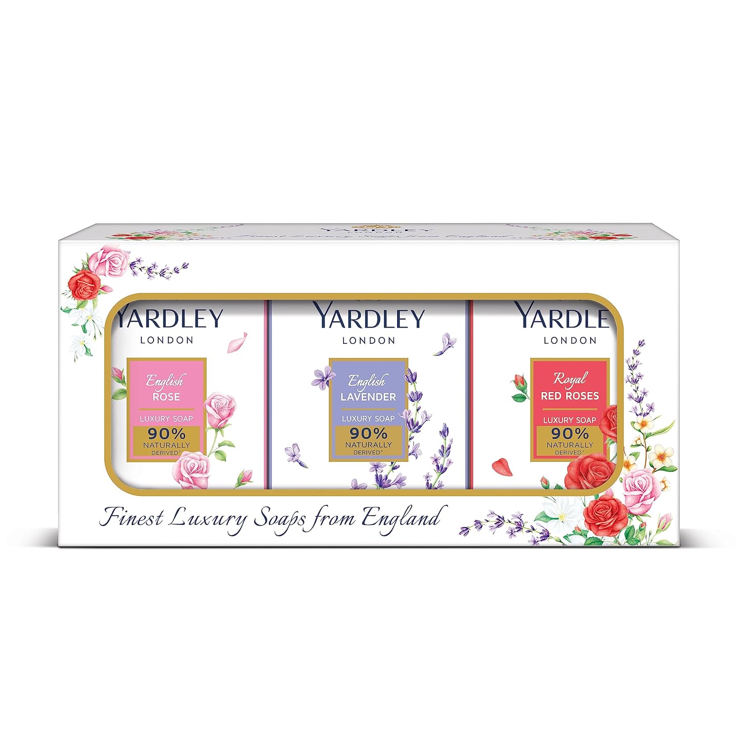 Yardley London English Lavender, English Rose, Royal Red Roses Luxury Soap for Women, 100g (Pack of 6) Yardley London English Lavender, English Rose, Royal Red Roses Luxury Soap for Women, 100g (Pack of 6)