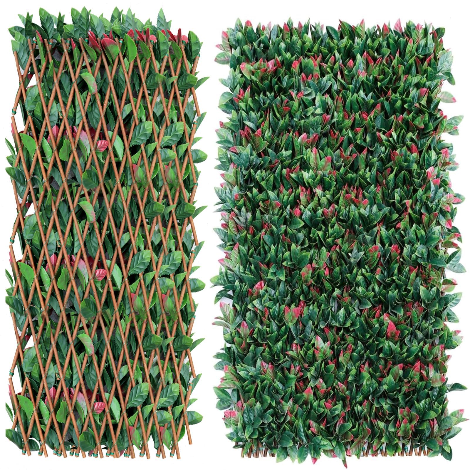 Knstliche Hecke Efeu Sichtschutz, Balkon Sichtschutz Kunstpflanzen  Sichtschutzfcher fr Balkon Garten, 100x200 cm, Ausziehbar Gre - Bltter  A : Amazon.de: Garten
