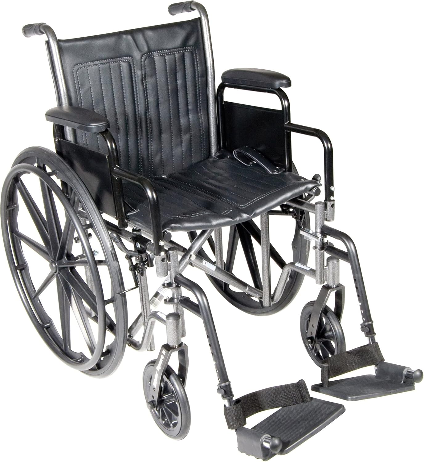 McKesson Wheelchair, Swing Away Foot Leg Rest, Desk Length Arms, 18 in Seat, 300 lbs Weight Capacity, 1 Count