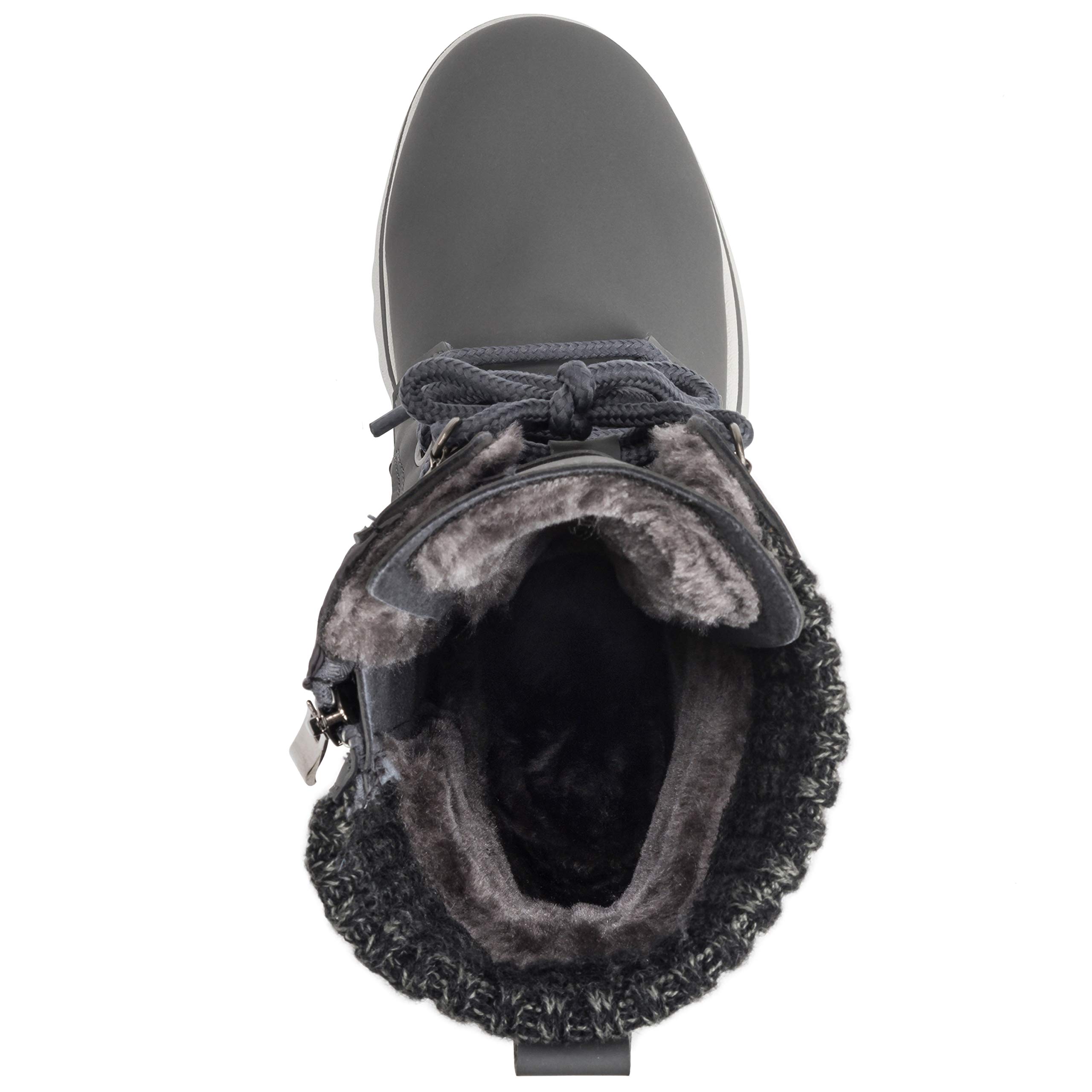 Polar Boot Womens Quilted Short Snow Winter Faux Fur Warm Durable Waterproof Boots - 9 - GRE42 AYC0526