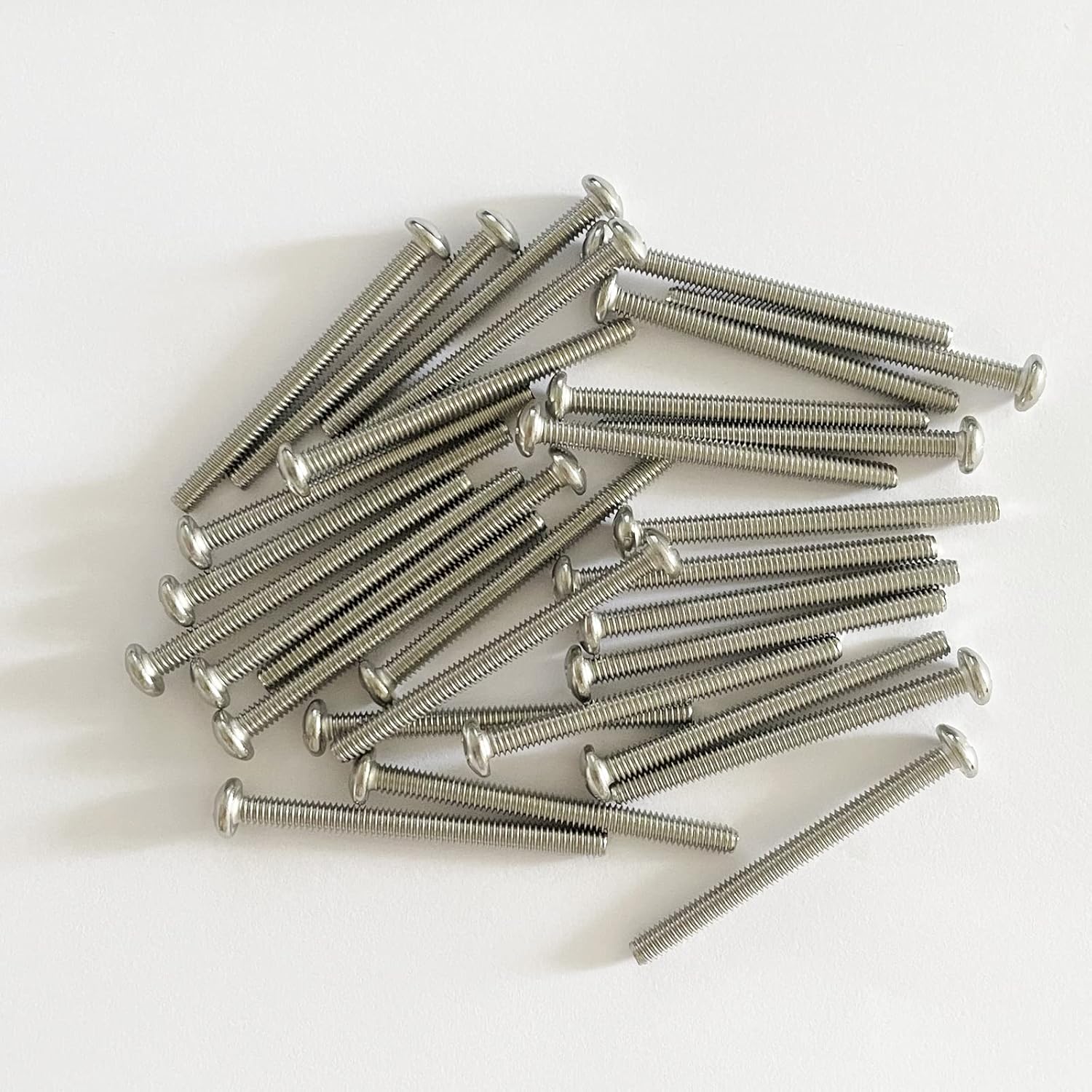 WAFJAMF 8/32 Thread (30 Pcs) 304 Stainless Steel Knob Pull Machine Screws Truss Head Screws Bolts for Cabinet Drawer (8#-32 x 1-3/4")