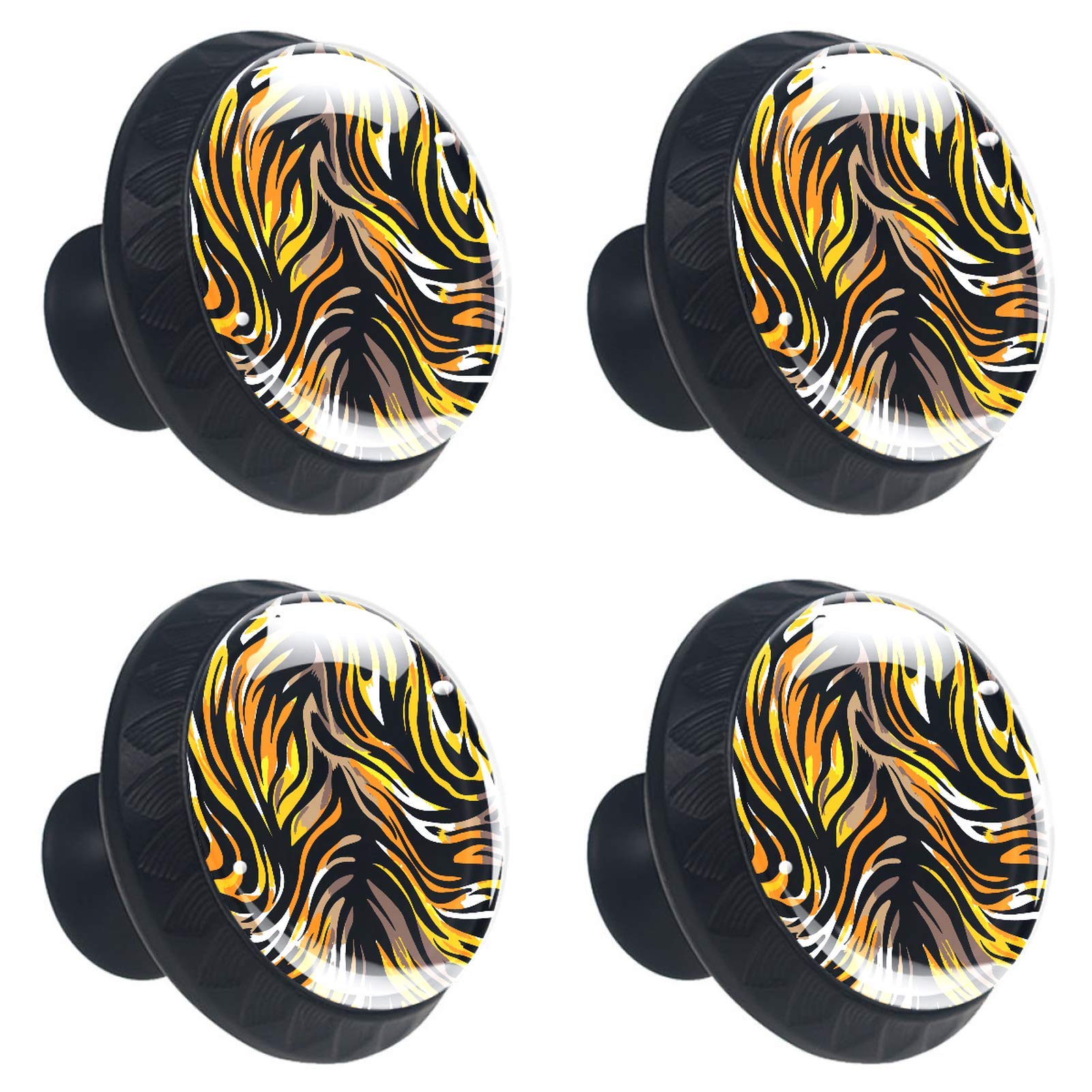 Boutons de meuble ronds en verre effet tigre pour donner du caractère à la cuisine