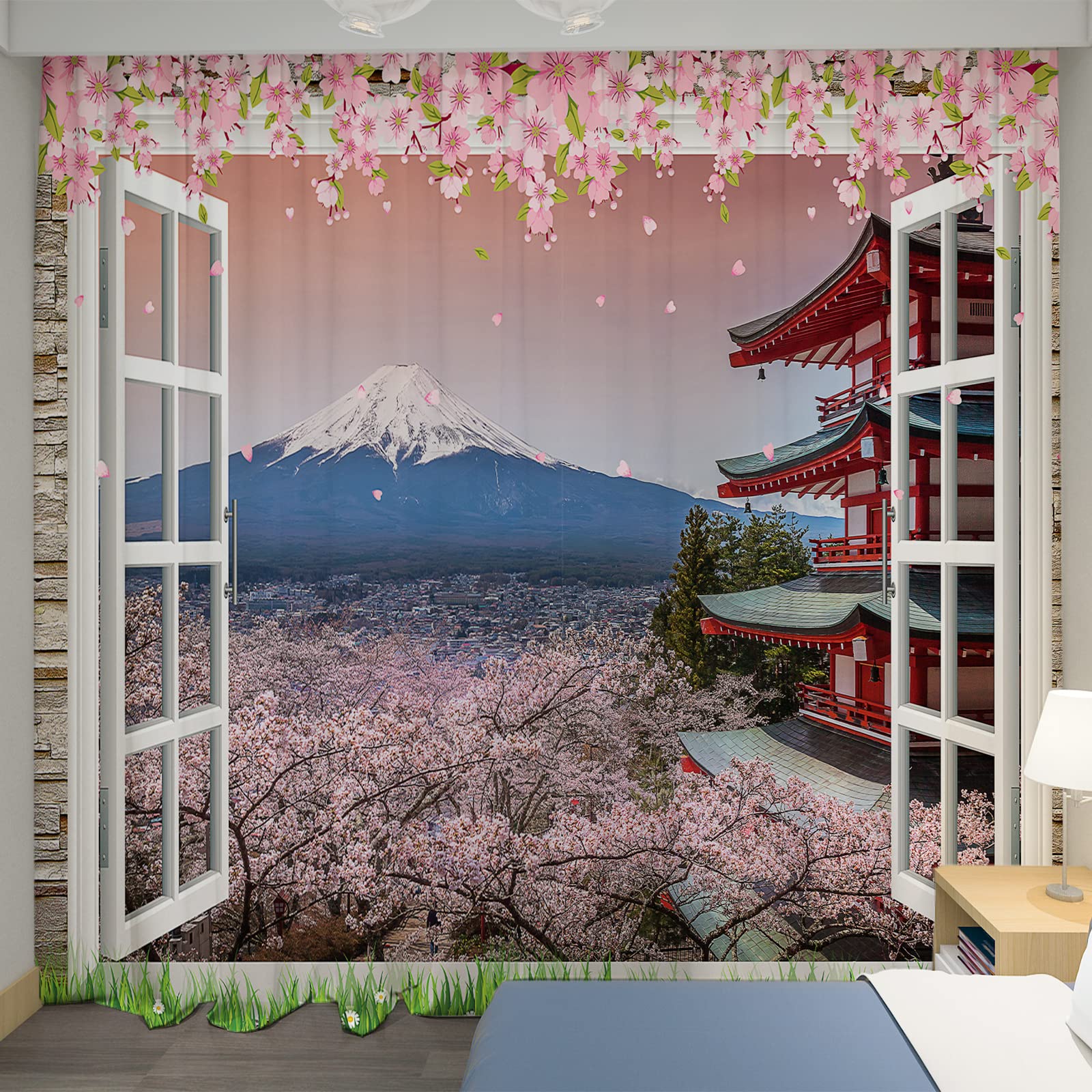 Amazon｜U-SITU 両開き 風景カーテン 遮光 断熱 防寒 UVカット