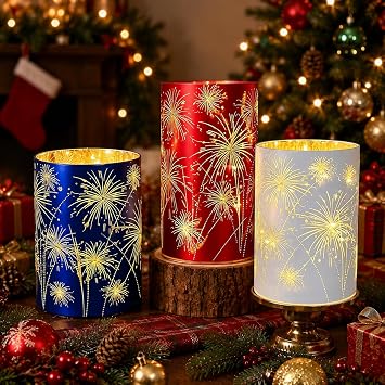 Set of 3 Celebration Hurricanes Firework Lights Christmas Decoration