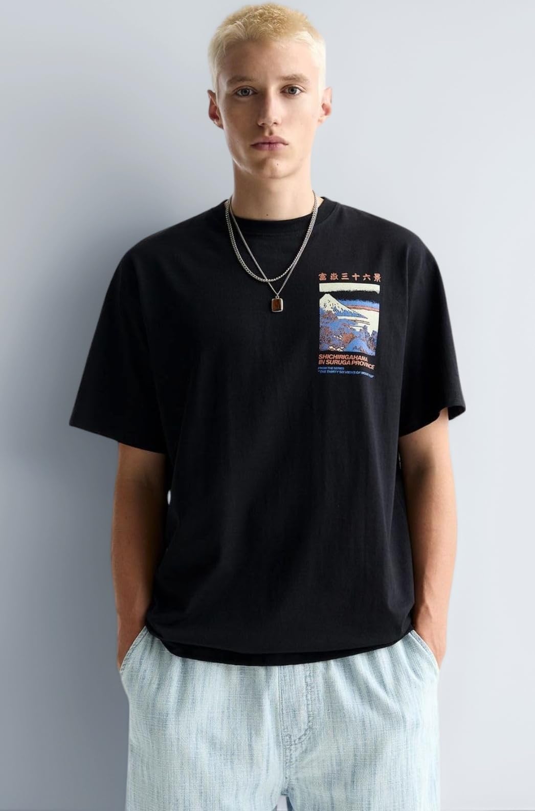 Men's Cotton Blend Oversized Fit T-Shirt Half Sleeve Oversized Round Neck Longline Drop Shoulder | Colorful Printed Men t-Shirt