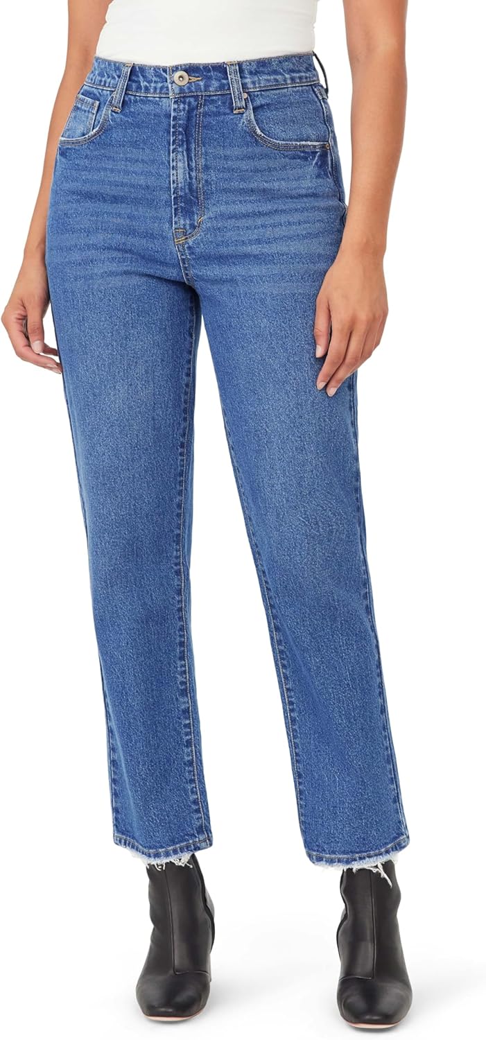 kensie Jeans for Women The Emilia Retro Luxe High Rise Slim Straight 28-Inch Inseam, Sizes 0-14