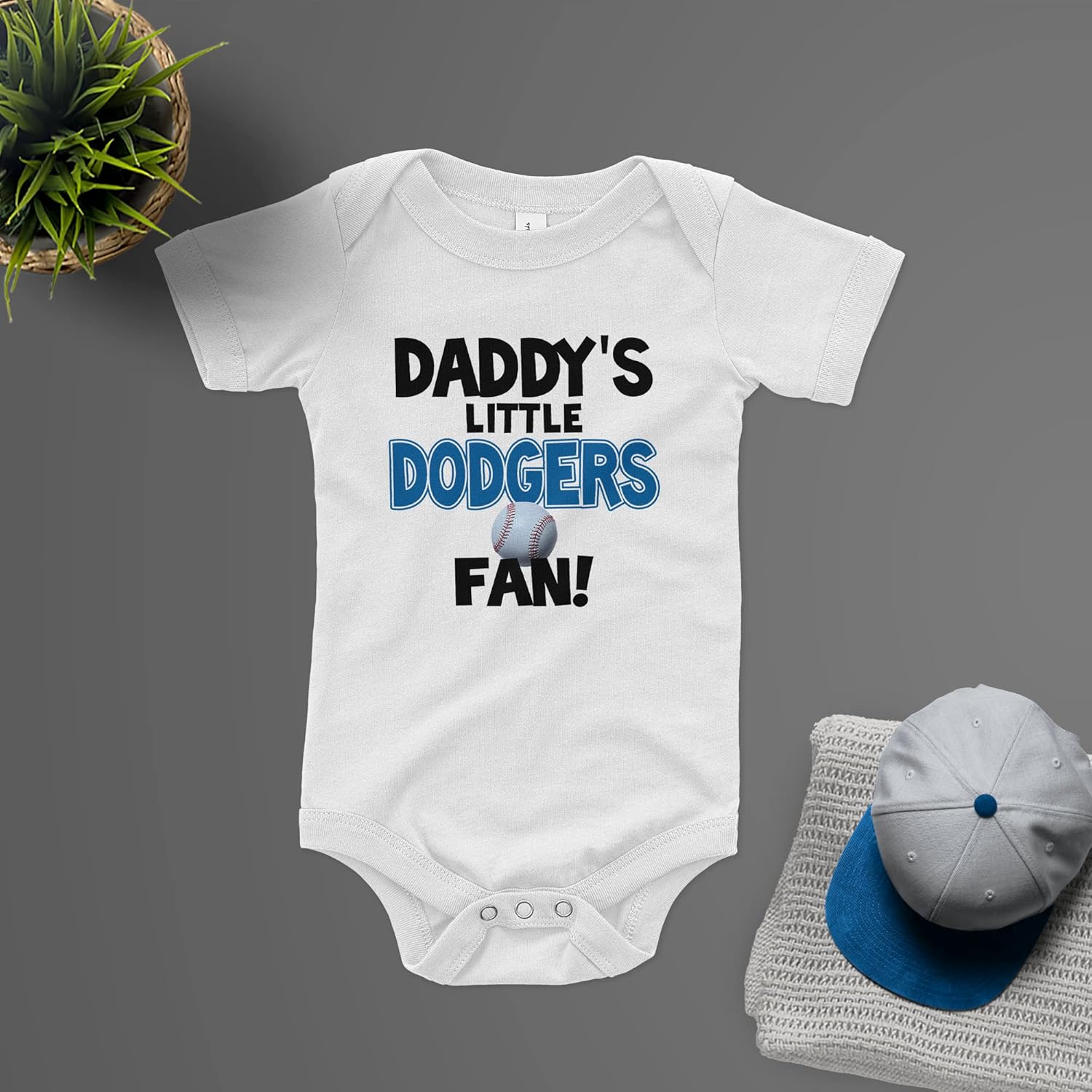 NanyCrafts Baby's Daddy's Little Dodgers Fan Bodysuit, Baby Dodgers Fan