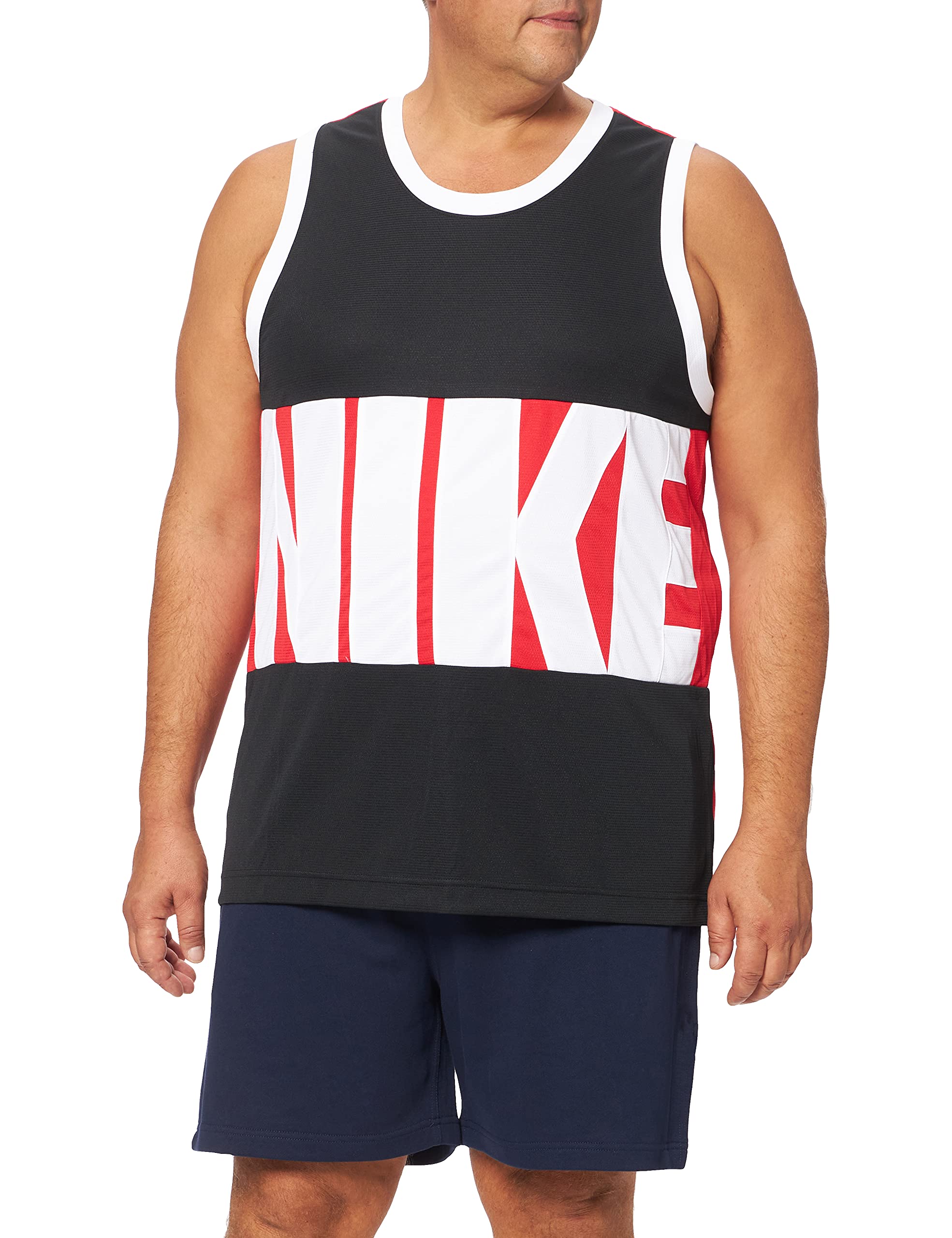 NIKEMen's M NK DF JSY Starting Five Vest, Black/University red/White/(White), 2XL