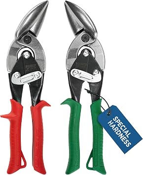 MIDWEST Aviation Snip - Left and Right Cut Offset Stainless Steel Cutting Shears with Forged Blade & KUSH'N-Power Comfort Grips - MWT-SS6510C