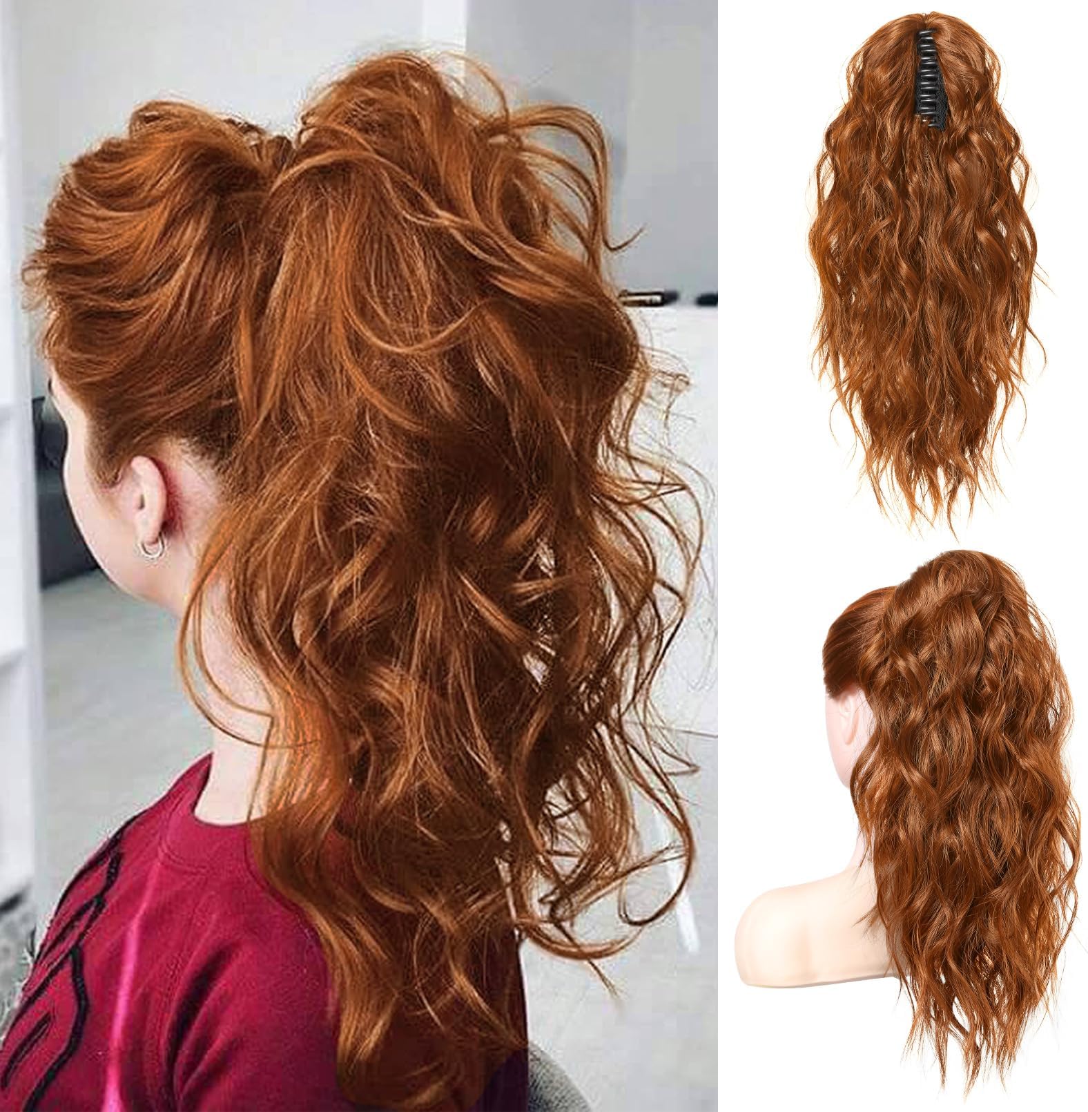 Red ponytail hair piece Clearance
