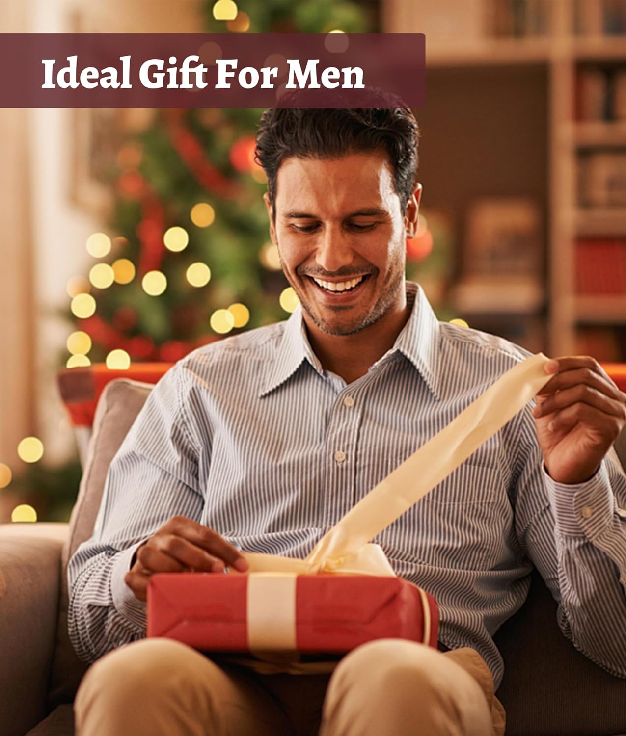 BAMBOO COOL Mens Christmas Pajamas Set Plaid Pjs Pijama Soft Lightweight Sleepwear Long Sleeve Woven Pants with Pockets - Image 3