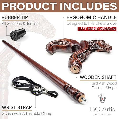 Miniatura 105 de Luxury Handmade Wooden Walking Cane – Premium Carved Solid Wood, Ergonomic Comfort Grip, Designer Canes for Men & Women, Elegant Fashionable Walking