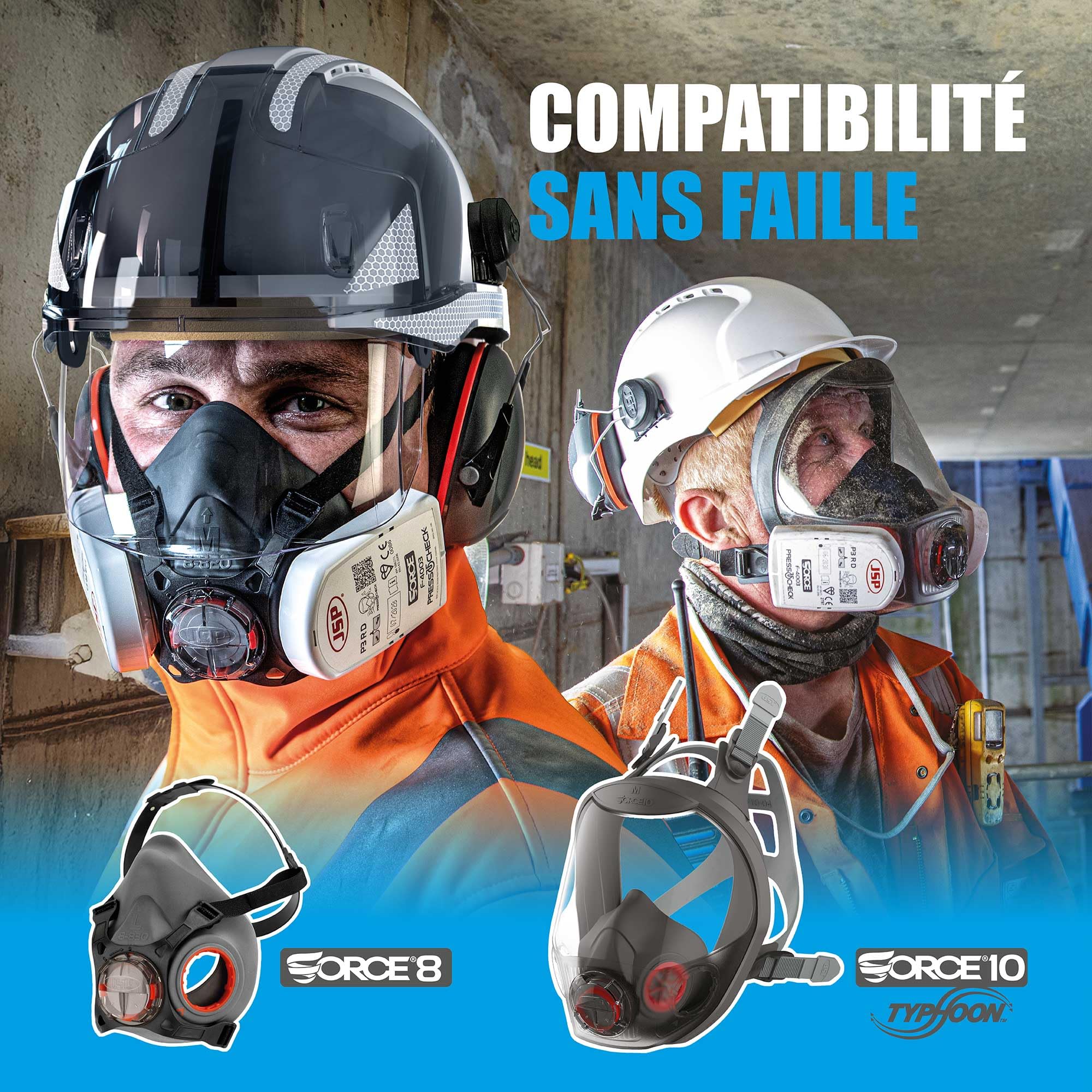 JSP Filtre Combiné A2P3 PressToCheck™ (1 Paire) - Pour Force 8 & Force 10 - Protection Gaz Organiques, Vapeurs, Poussières Fines - Bricolage, Industrie - EN 143 & EN 14387