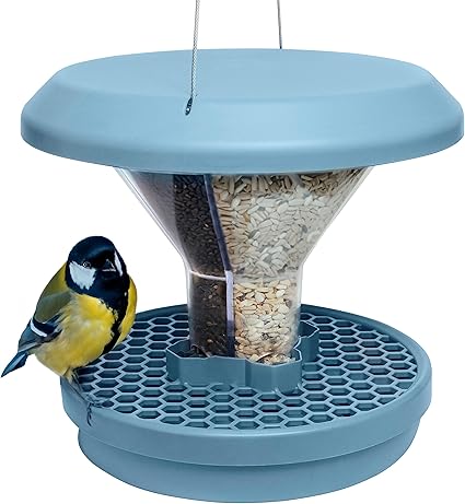 Set van 2 vogelvoeders, vogelvoeders voor buiten, hangende vogelvoeders voor in de tuin, vogelvoeders voor buiten, met 2 ventilatieopeningen