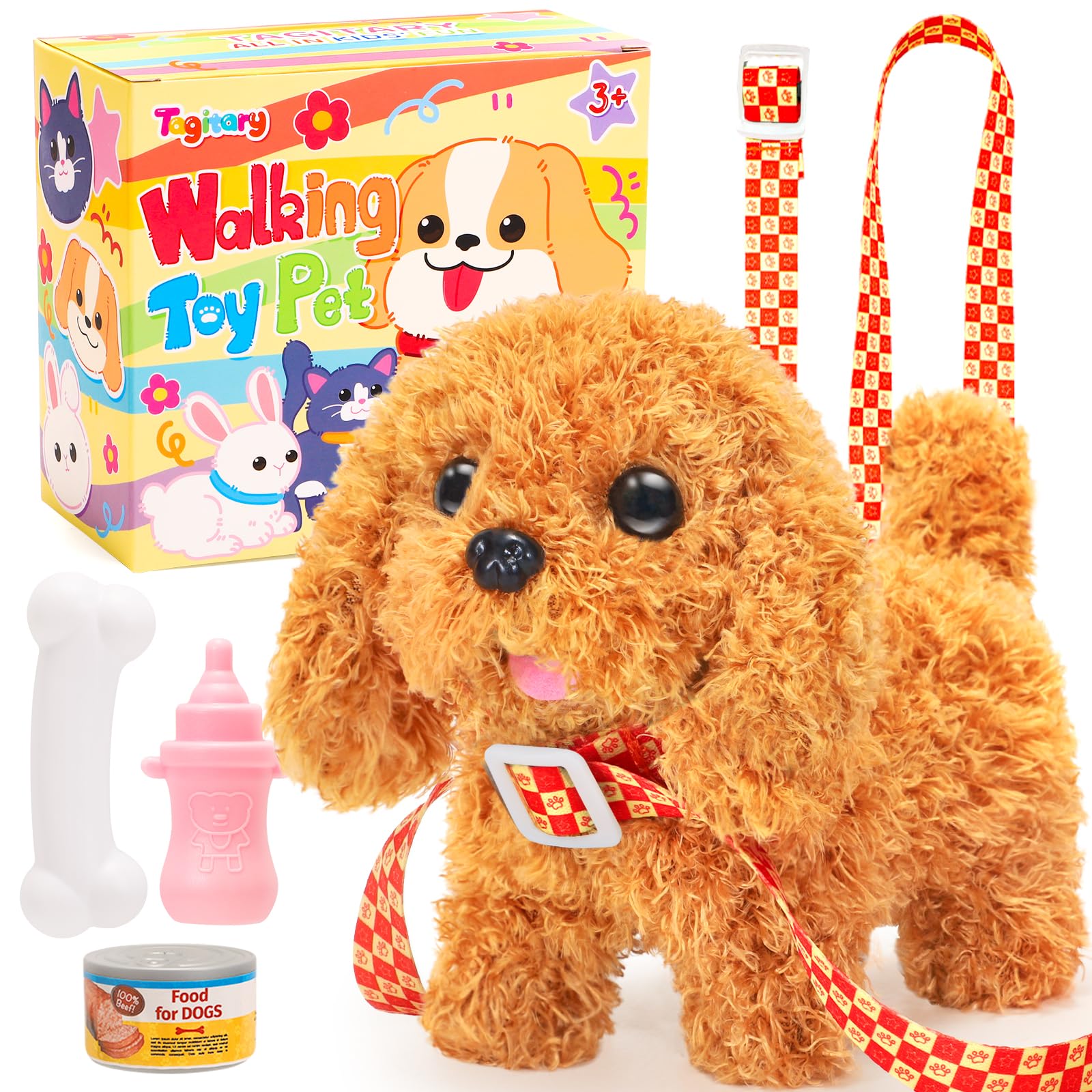 Tagitary Plush Toys Puppy Electronic Toy Dogs That Walk and Bark