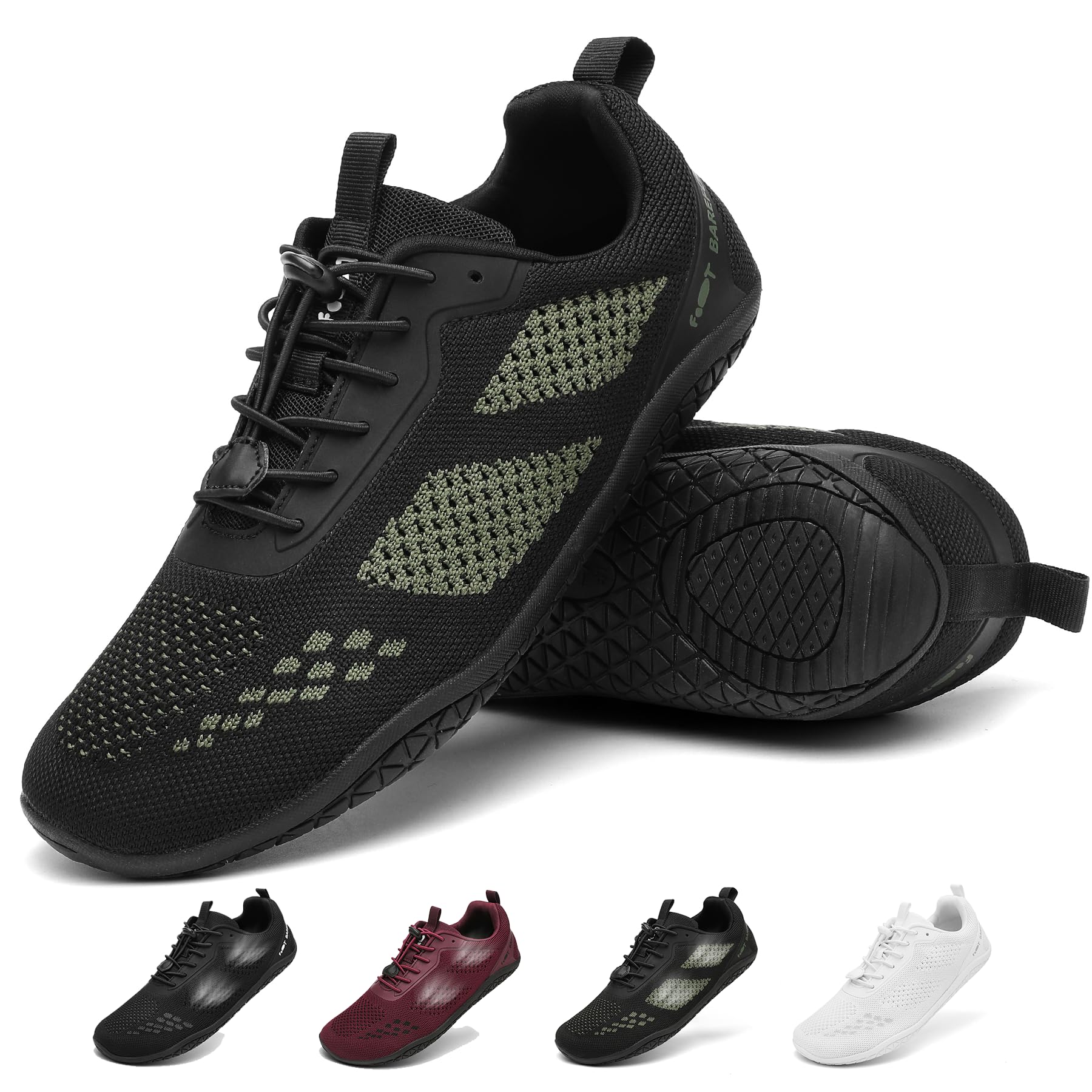 Geweo Unisex Zapatillas Barefoot Hombre Mujer Zapatos Barefoot Minimalistas Transpirables Luces Zapatillas Running Fitness con Pies Anchos Zapatillas Gym Andar con Suela Zero Drop 37-47EU Global Recycled Standard Global Recycled Standard Global Recycled Standard