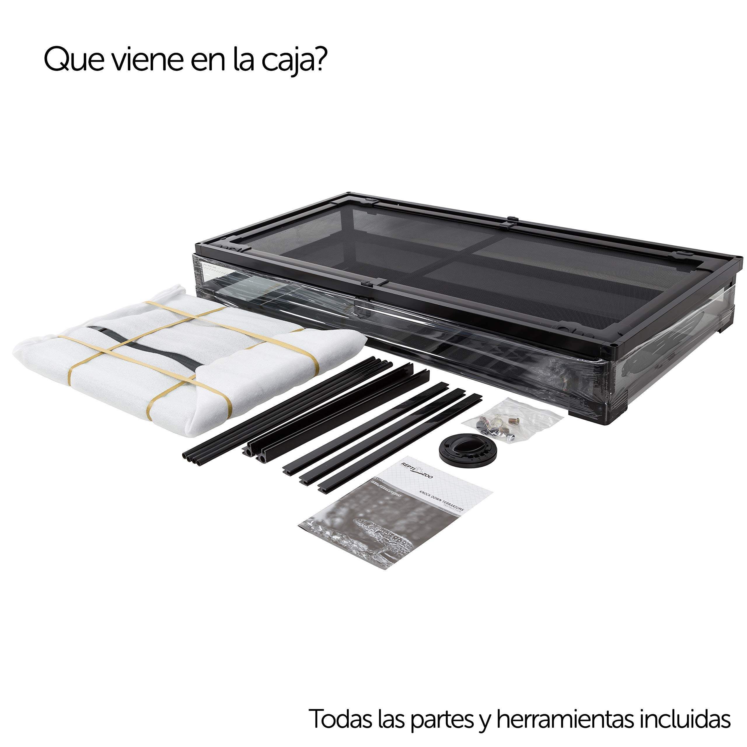 ReptiZoo Terrario de Cristal 91,5 x 46 x 46 cm, Desmontable – enviable. RK0119