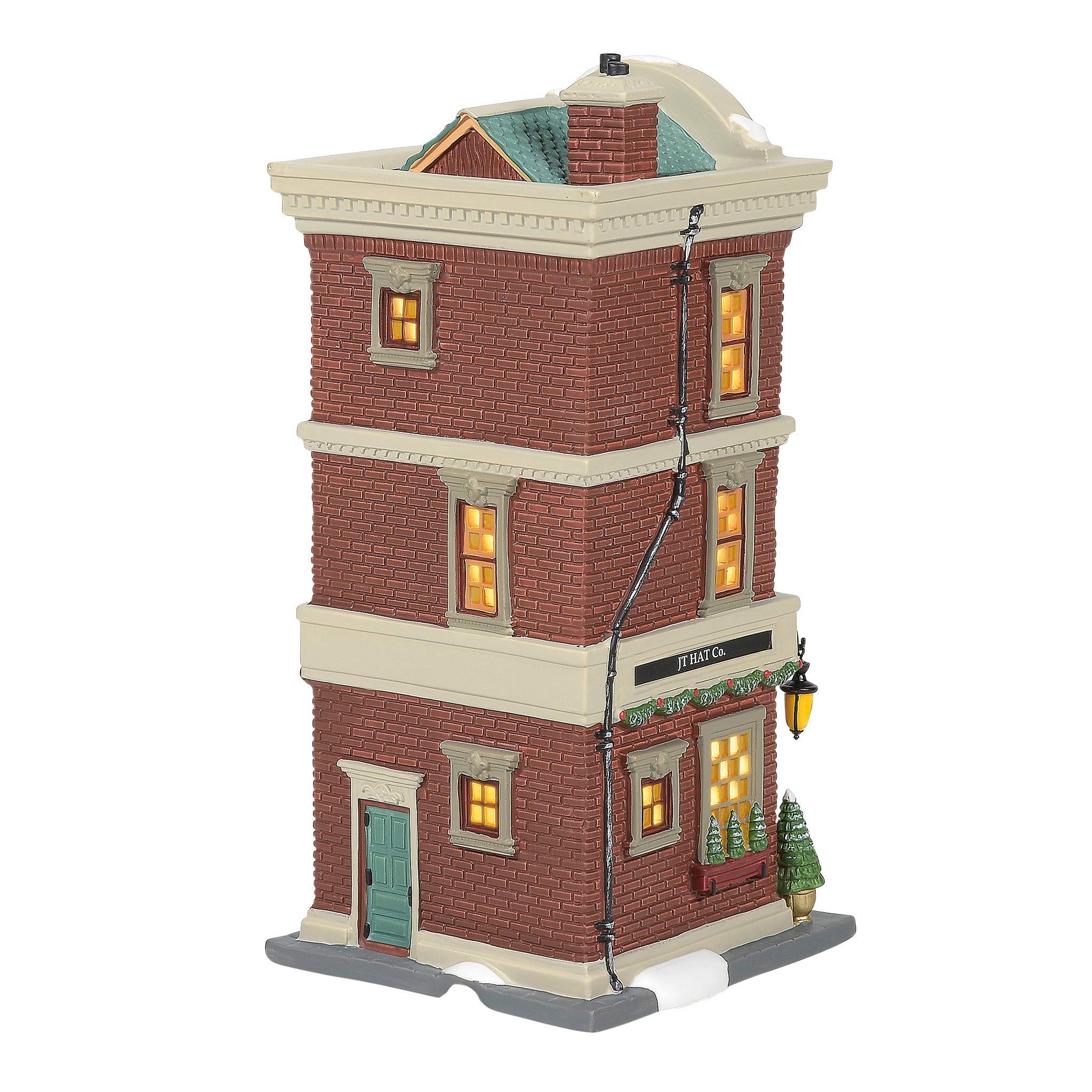 Department 56 Christmas in The City Village JT Hat Company Lit Building, 8.62 Inch, Multicolor