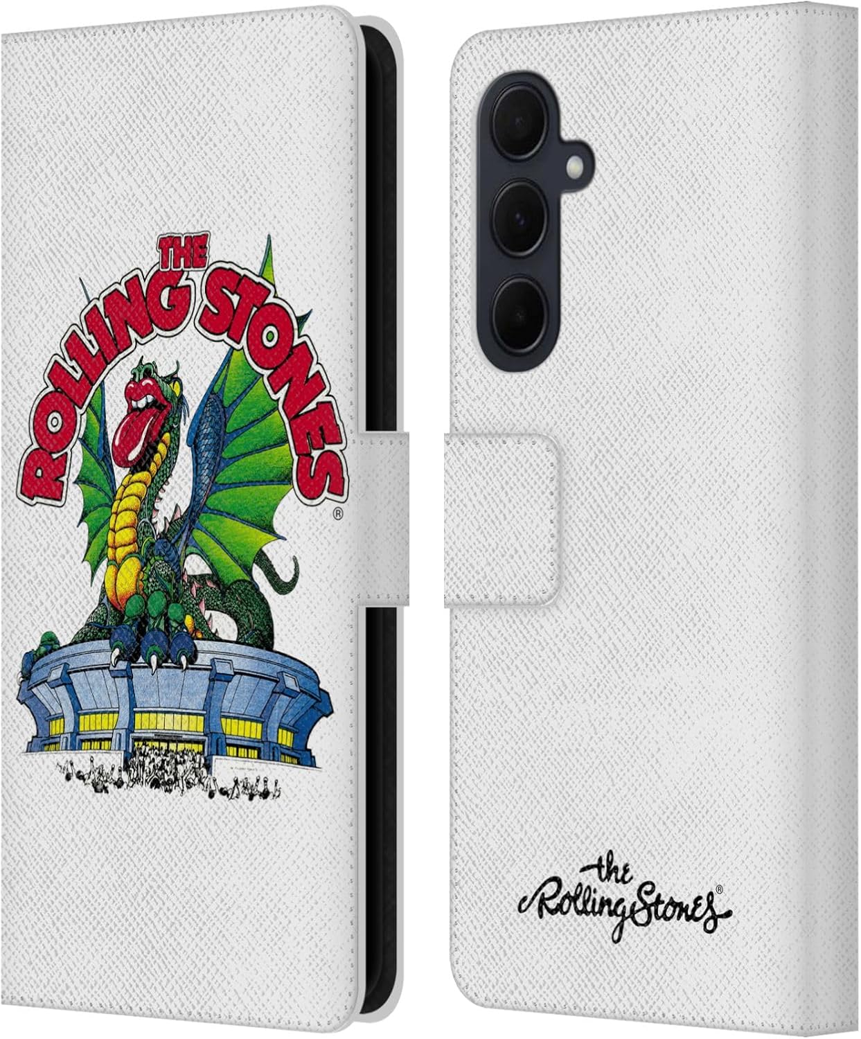 Head Case Designs Officially Licensed The Rolling Stones Dragon Key Art Leather Wallet Case Compatible with Samsung Galaxy A35 5G