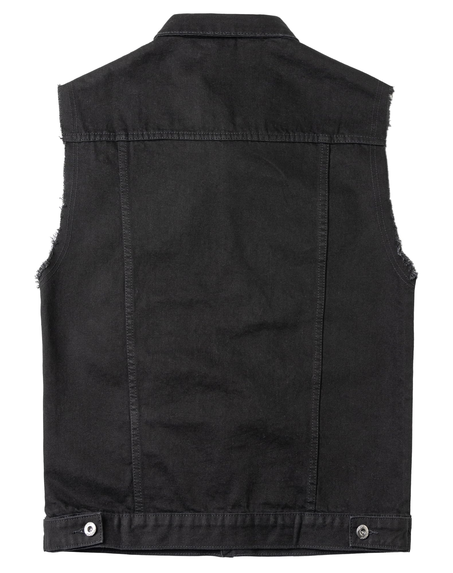 Homme Gilet en Jean Sans Manche Biker Veste en Jean Multipoches Déchiré Gilet Moto d'été