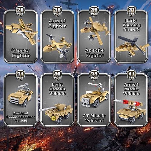 Miniatura 3 de WINGIFT Juego de construcción de 544 piezas de tanques del ejército de la Segunda Guerra Mundial, crea un modelo de cañón pesado alemán