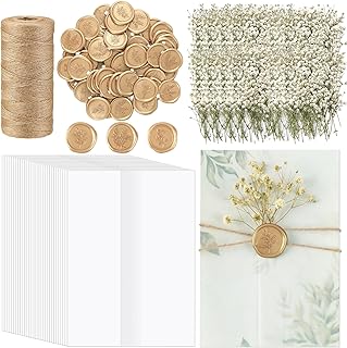 PartyforU Wedding Invitation Accessories Kit - 60 Pcs Pre Folded Vellum ...