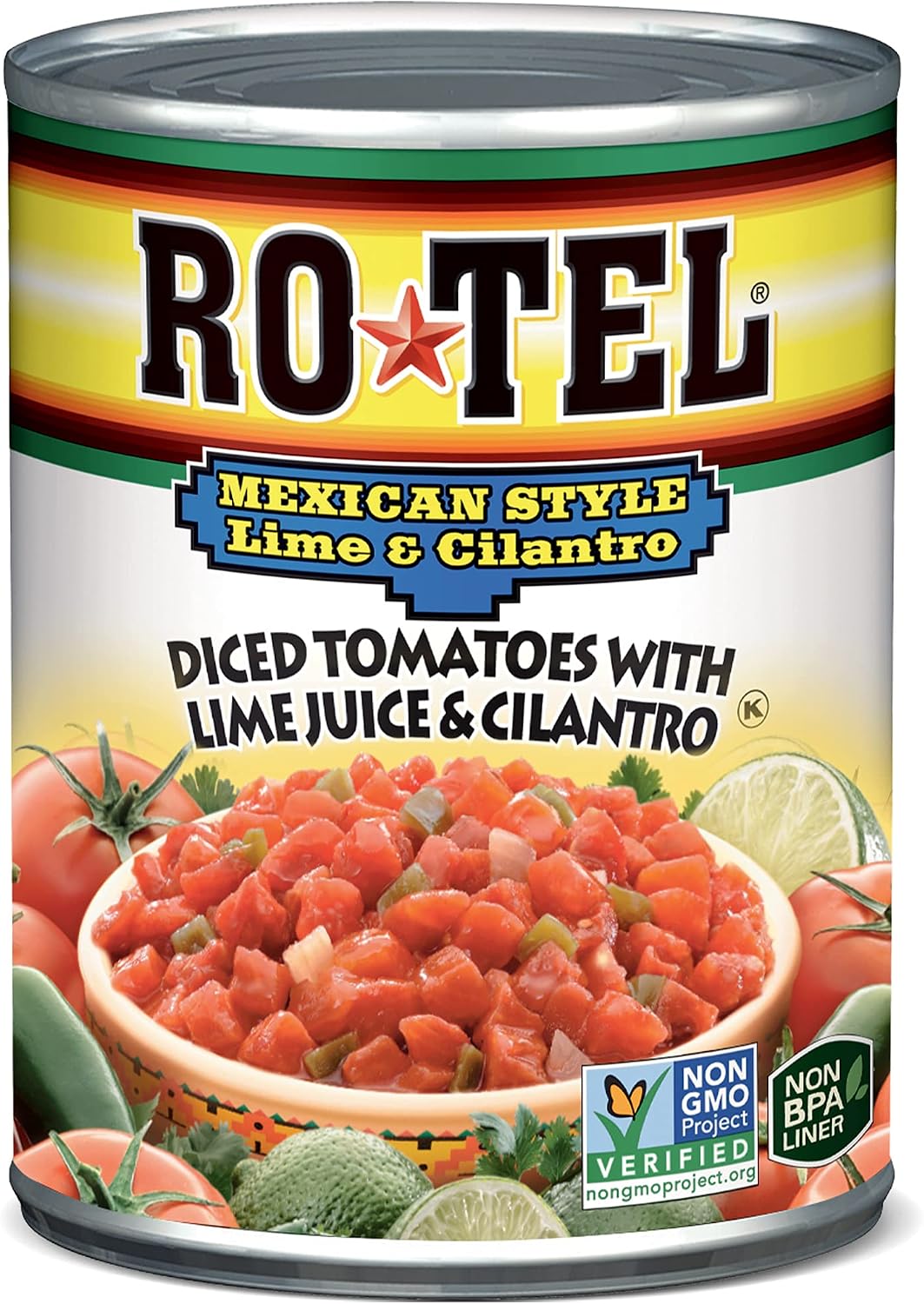 ROTEL Mexican Style Lime and Cilantro Diced Tomatoes and Green Chilies, 10 oz. (Pack of 12)
