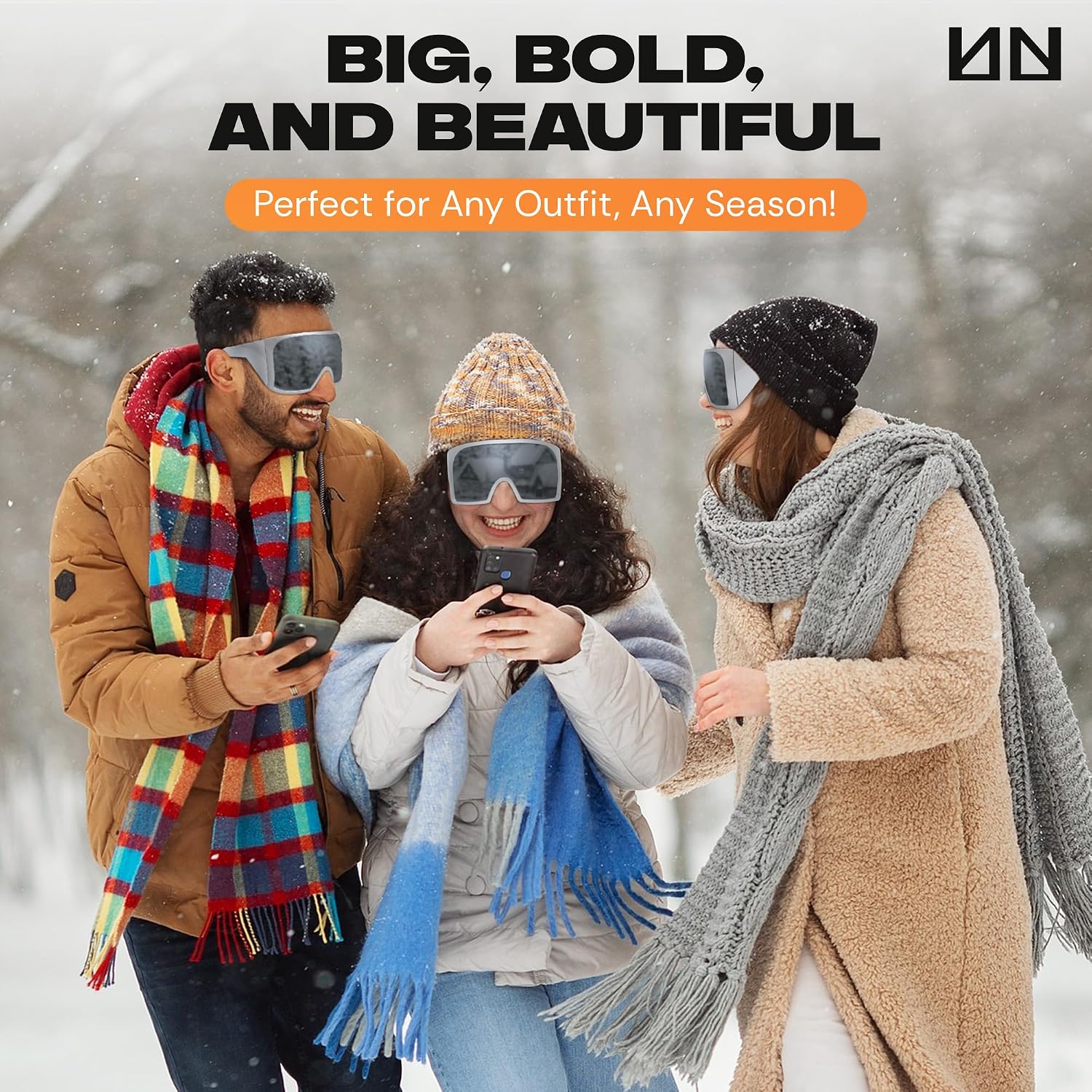 Oversized Anti-Fog Sunglasses with Complete Care Kit - Stylish & Futuristic for Women & Men & Some Youth